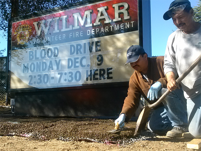pathway at the Wilmar fire department